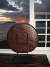 TEAK WHEEL ON STAND